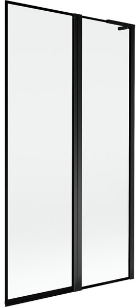 Mexen Mist L, 2-krídlová vaňová zástena, pravá 100 x 150 cm, čierny rám, čierna - 8A9L-100-011-70-70-P