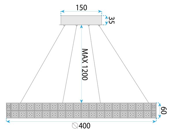 Toolight Toolight, LED stropné krištáľové svietidlo 40cm, 24W, 4000K, MS004-CP, chrómová, OSW-09614