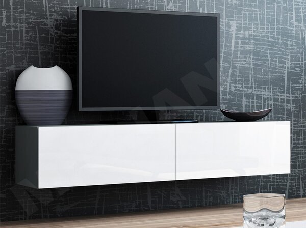 Mirjan24 TV skrinka Zigo 140, Farby: biela / biely lesk 5902928699746