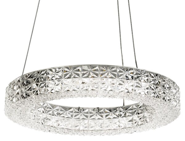 Toolight Toolight, LED stropné krištáľové svietidlo 40cm, 24W, 4000K, MS004-CP, chrómová, OSW-09614