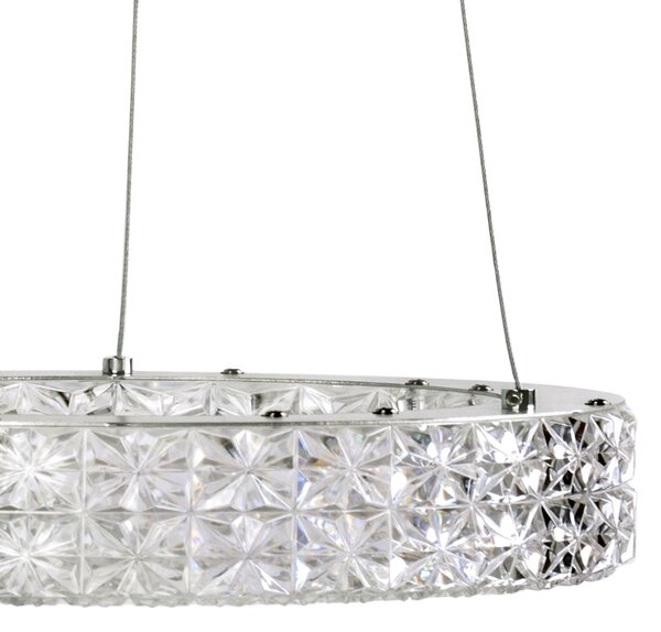 Toolight Toolight, LED stropné krištáľové svietidlo 40cm, 24W, 4000K, MS004-CP, chrómová, OSW-09614