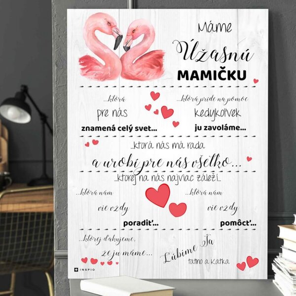INSPIO - výroba darčekov a dekorácií - Darčeky pre mamku - Personalizovaná tabuľka s vlastným vyznaním lásky