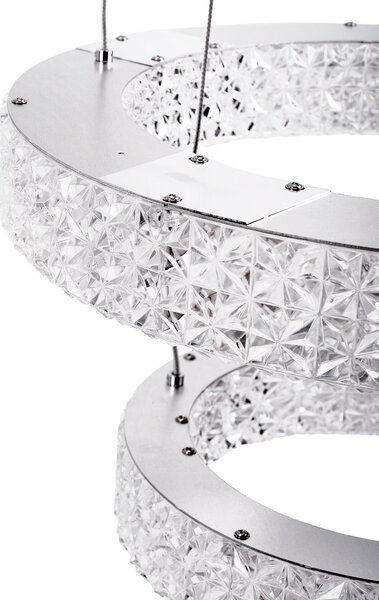Toolight Toolight, LED krištáľové stropné svietidlo 40cm, 36W, 4000K, 3500 lm, MS006-CP, chrómová, OSW-09616