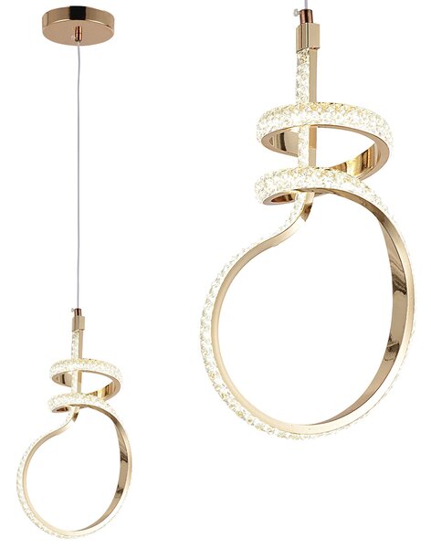 Toolight Toolight, LED závesné svietidlo, 24W, 4000K, G071-CP, zlatá, OSW-08669