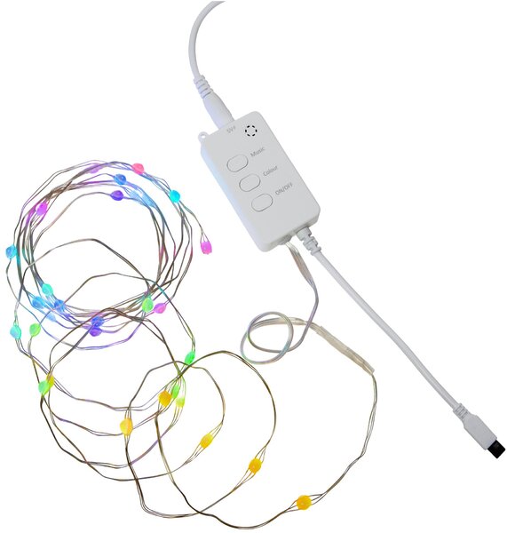 Inteligentná LED svetelná reťaz Multicolor + White 3 m
