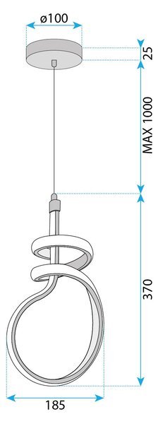 Toolight Toolight, LED závesné svietidlo, 24W, 4000K, G071-CP, zlatá, OSW-08669