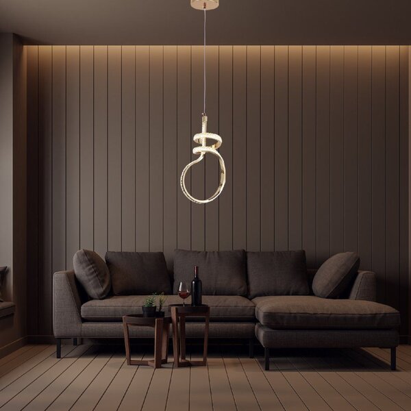 Toolight Toolight, LED závesné svietidlo, 24W, 4000K, G071-CP, zlatá, OSW-08669