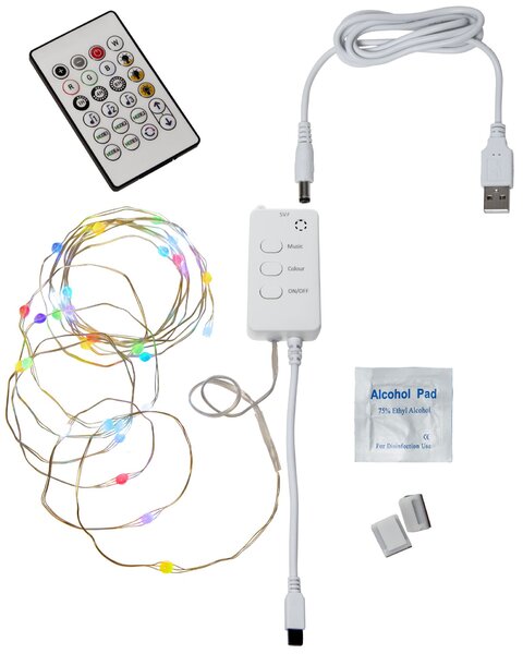 Inteligentná LED svetelná reťaz Multicolor + White 3 m