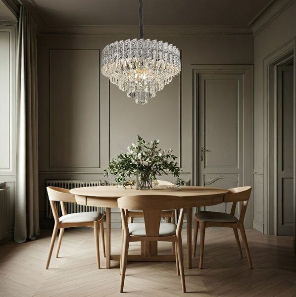 Toolight Toolight, krištáľové závesné svietidlo 50cm, 7xE14, G055-CP, chróm, OSW-08949