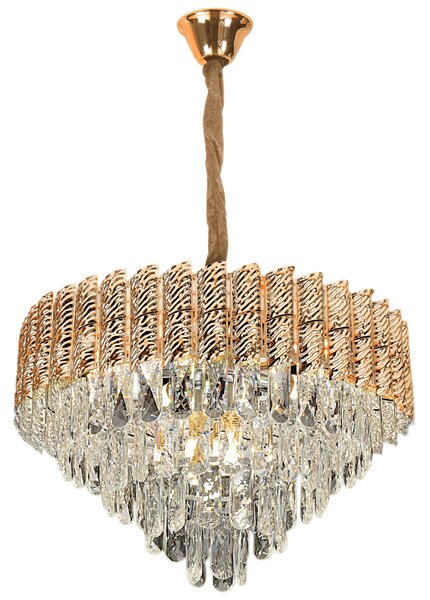 Toolight Toolight, krištáľové stropné svietidlo 50cm, 7xE14, G054-CP, zlatá, OSW-08948