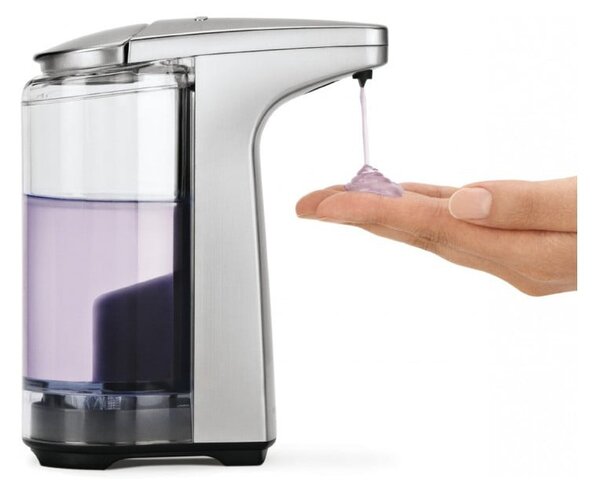 Sivý automatický kovový dávkovač mydla 237 ml - simplehuman