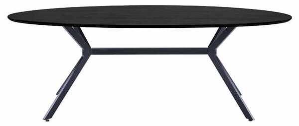 MUZZA Oválny stôl bruno 220 x 100 cm čierny