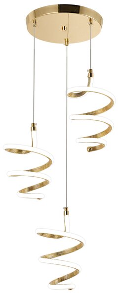 Toolight Toolight, LED závesné svietidlo 3x20W, 4000K, 4000lm, G075-3CPR, zlatá, OSW-08661