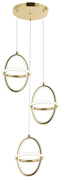 Toolight Toolight, LED závesné svietidlo 3x 20x28cm, 60W, 4000K, 4200lm, G064-3CPR, zlatá lesklá, OSW-08696