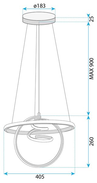 Toolight Toolight, LED závesné svietidlo 3x20W, 4000K, G066-CP, zlatá lesklá, OSW-08699