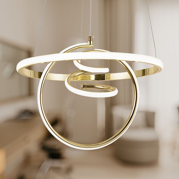 Toolight Toolight, LED závesné svietidlo 3x20W, 4000K, G066-CP, zlatá lesklá, OSW-08699