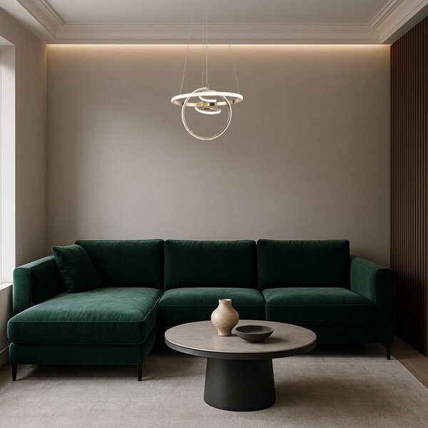 Toolight Toolight, LED závesné svietidlo 3x20W, 4000K, G066-CP, zlatá lesklá, OSW-08699