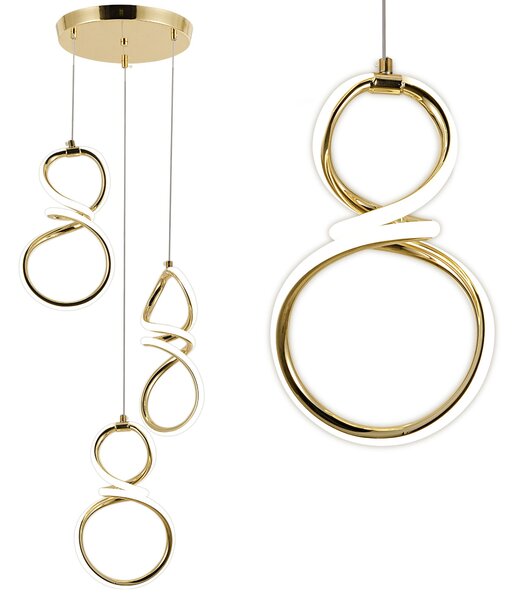 Toolight Toolight, závesné LED svietidlo 3x20W, 4000K, G073-3CPR, zlatá lesklá, OSW-08663