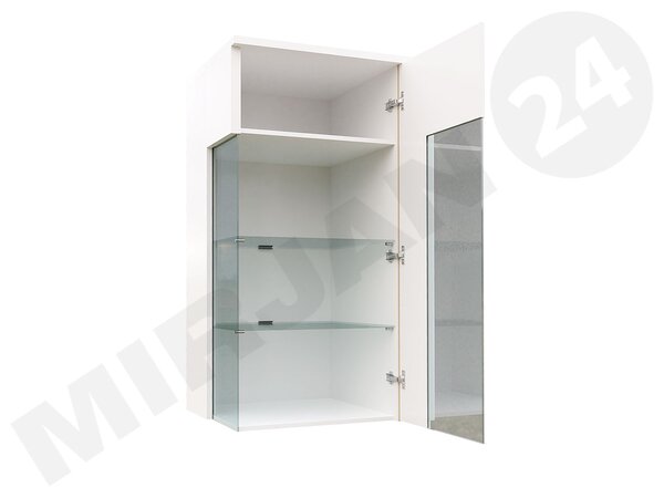 Mirjan24 Vitrína Anrok 50/110 P AR07, Farby: biela / biely lesk + čierny lesk 5902928360691