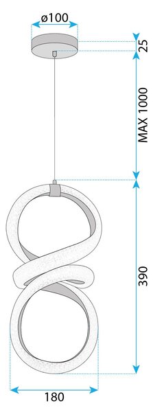 Toolight Toolight, závesné LED svietidlo 24W, 4000K, G070-CP, zlatá, OSW-08668