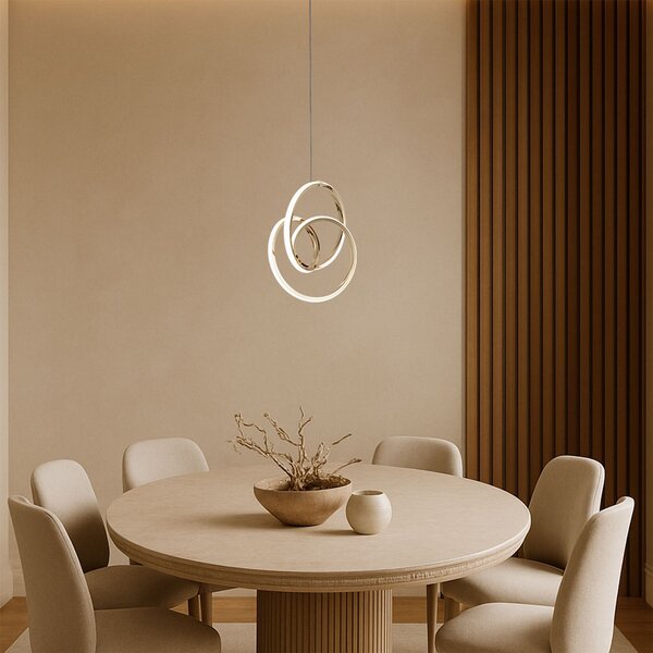 Toolight Toolight, LED závesné svietidlo 25x30cm, 24W, 4000K, G076-1CP, zlatá lesklá, OSW-08650