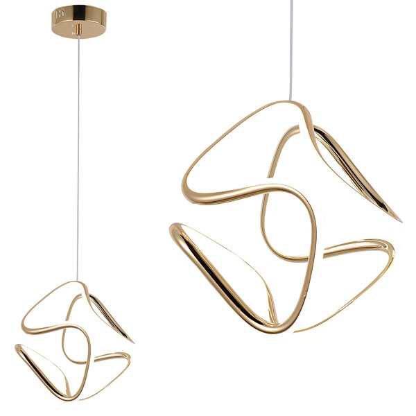 Toolight Toolight, LED stropné svietidlo 25x29cm, 4000K, G067-CP, zlatá lesklá, OSW-08666