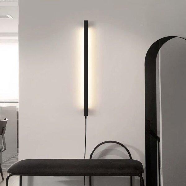 Toolight Toolight, LED nástenné svietidlo 80cm, 12W, 3000K, LHJ063-W, čierna matná, OSW-60032