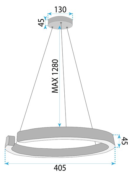 Toolight Toolight, LED stropné osvetlenie, 60W, 3000K, LHJ052-CP1 C, zlatá matná, OSW-50026