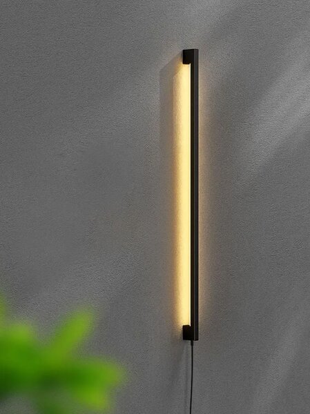 Toolight Toolight, LED nástenné svietidlo 80cm, 12W, 3000K, LHJ063-W, čierna matná, OSW-60032