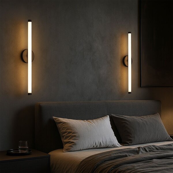 Toolight Toolight, LED nástenné svietidlo 60cm, 12W, 3000K, LHJ069-W, čierna matná, OSW-60037