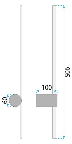 Toolight Toolight, LED nástenné svietidlo 90cm, 18W, 3000K, LHJ062-W, čierna-zlatá, OSW-50030