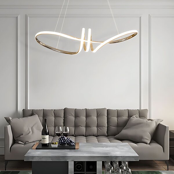 Toolight Toolight, LED závesné osvetlenie 120cm, 48W, 3000K, LHJ036-CP, zlatá, OSW-50016
