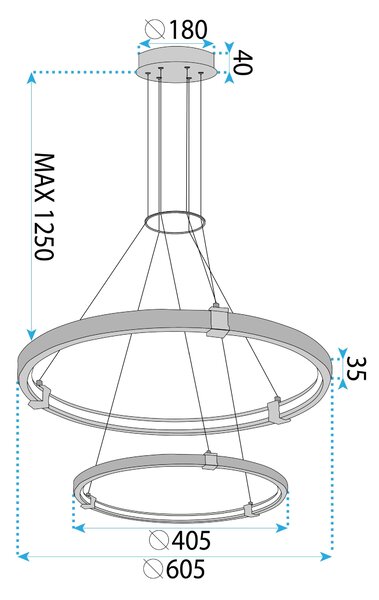 Toolight Toolight, LED stropné osvetlenie, 60W, 3000K, LHJ037-CP2, zlatá, OSW-50017