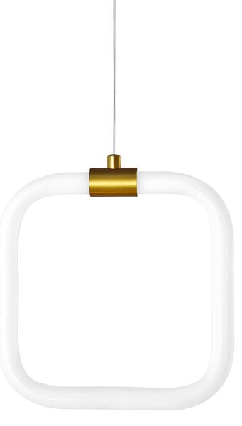 Toolight Toolight, závesné LED svietidlo 20x20cm, 9W, 3000K, LHJ057-CP1, biela-zlatá matná, OSW-60030