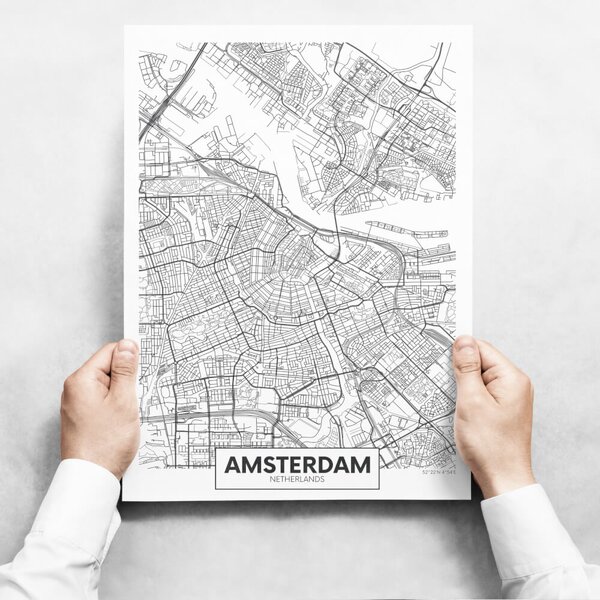 INSPIO-dibondový obraz - Obrazy na stenu - Map Of Amsterdam