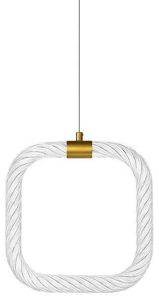 Toolight Toolight, závesné LED svietidlo 20x20cm, 9W, 3000K, LHJ056-CP1, číra-zlatá matná, OSW-60029