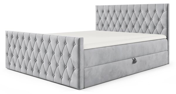 Wilsondo Čalúnená boxspring manželská posteľ s vrchným matracom Montana - krémová Rozmer: 180x200