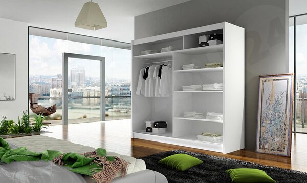 Mirjan24 Skriňa London XI, Farby: kašmír /kašmír + čierny lacobel, Osvetlenie: osvetlenie LED RGB - farebné Mirjan24 5903211407734