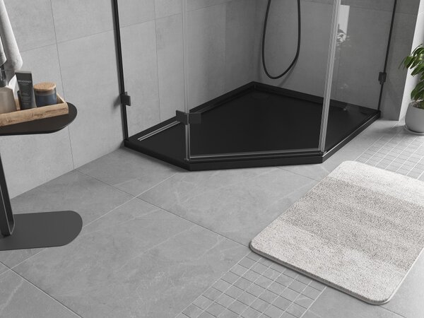 Mexen Flow, päťuholníková sprchová vanička slim 90 x 80 cm, pravá, čierna matná - 46P708090R