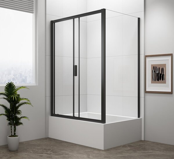Polysan Polysan, DEEP BLACK obdĺžniková sprchová zástena 1100x750mm L/P varianta,číre sklo, MD1116B-01