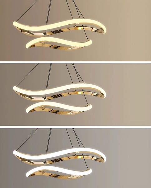 Toolight Toolight, závesná lampa 80cm, 61W, 3000K, LHJ017-CP2, zlatá, OSW-50007