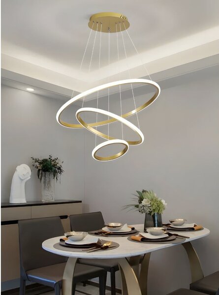 Toolight Toolight, závesné svietidlo 100cm, 60W, 3000K, LHJ010-CP4, zlatá matná, OSW-50003