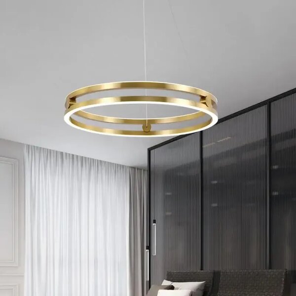 Toolight Toolight, LED závesné svietidlo 60cm, 76W, 3000K, LHJ015-CP, zlatá, OSW-60009