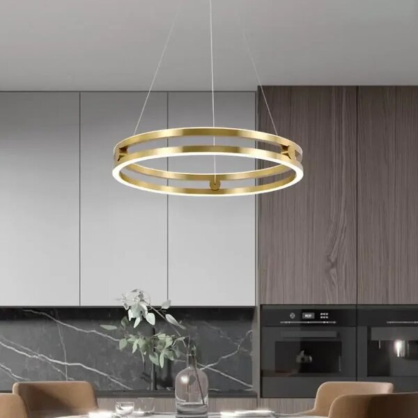Toolight Toolight, LED závesné svietidlo 60cm, 76W, 3000K, LHJ015-CP, zlatá, OSW-60009