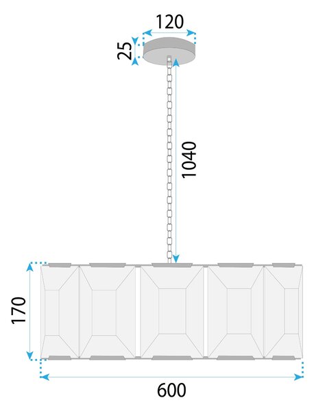 Toolight Toolight, stropné svietidlo 60cm 6xE14, APP1797-8CP, zlatá matná, OSW-04569