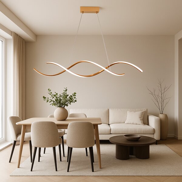 Toolight Toolight, LED stropné osvetlenie 110cm, 46W, 3000K, LHJ021-CP, ružové zlato, OSW-50009