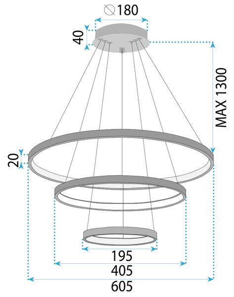 Toolight Toolight, LED stropné osvetlenie 61cm, 80W, 3000K, LHJ013-CP3, čierna, OSW-60007