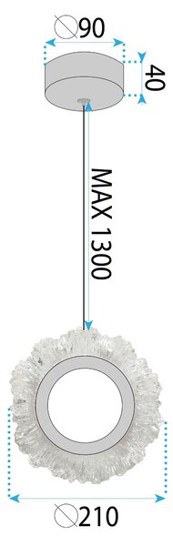 Toolight Toolight, LED závesné osvetlenie 21cm, 5W, 3000K, LHJ102-1CP, zlatá, OSW-60047