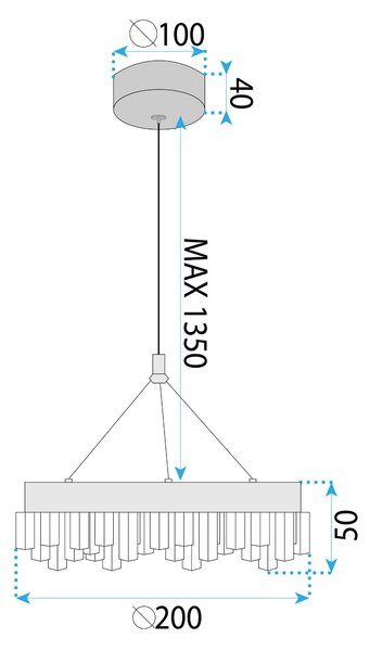 Toolight Toolight, závesné LED svietidlo 20cm, 12W, 3000K, LHJ097-CP, ružové zlato, OSW-60042