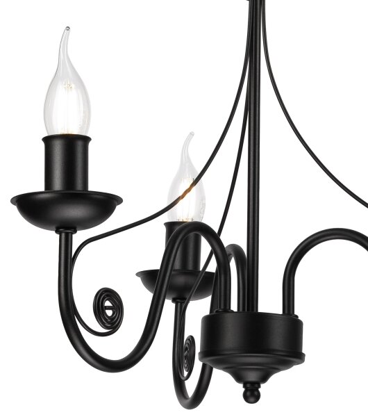 Luster na reťazi DONATO 3xE14/40W/230V čierna